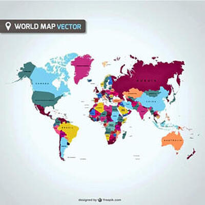 ヨーロッパが中央の地図（ｆｒｅｅｐｉｋより）