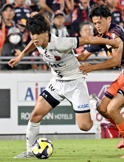 いわきでのラストゲームに臨んだＦＷ谷村選手＝５日、さいたま市・ＮＡＣＫ５スタジアム大宮