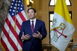 　マルコ・ルビオ米国務長官＝１７日、ローマ（ロイター＝共同）