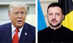 　トランプ米大統領（ゲッティ＝共同）、ウクライナのゼレンスキー大統領（ロイター＝共同）