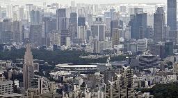 東京都心の高層ビル群(共同通信社ヘリから)