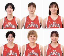 　（上段左から）田中こころ、今野紀花、藪未奈海、（下段左から）渡嘉敷来夢、高田真希、宮沢夕貴（いずれも日本バスケットボール協会提供）
