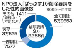 NPO法人「ぱっぷす」が削除要請をした性的画像数