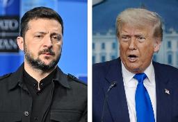 トランプ米大統領(右)とウクライナのゼレンスキー大統領(ゲッティ=共同)