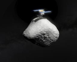 　はやぶさ２と小惑星「１９９８ＫＹ２６」の想像図（欧州南天天文台提供）