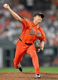 ヤンキース戦に先発したオリオールズ・菅野=ボルティモア(ゲッティ=共同)