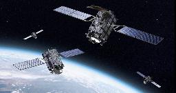 　準天頂衛星「みちびき」のイメージ（三菱電機提供）