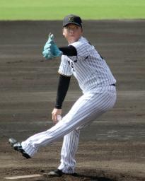 　秋季教育リーグのくふうハヤテ戦に先発した阪神・村上＝宮崎市