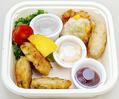 最優秀賞に輝いた藤本さんの「和と洋の豆腐ナゲット」。鮮やかな見た目と香ばしい香りが食欲をそそる