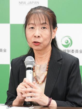 　原子力規制委員会の新委員に就任し、記者会見する神田玲子氏＝１９日午後、東京都港区