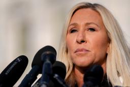 　マージョリー・グリーン米下院議員＝１８日、ワシントン（ＡＰ＝共同）