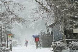 　初冠雪が観測された金剛山の山頂付近＝５日午前、奈良県御所市
